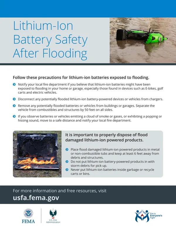 Lithium-Ion Battery Safety After Flooding handout