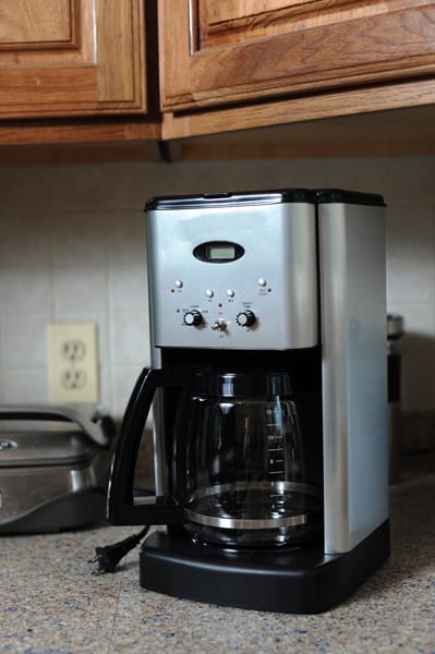 unplugged coffee maker on a kitchen counter