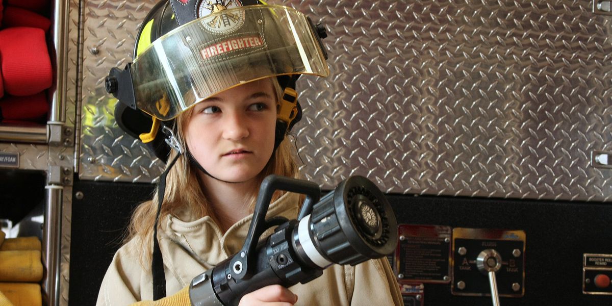 Photo of a teenage firefighter cadet.